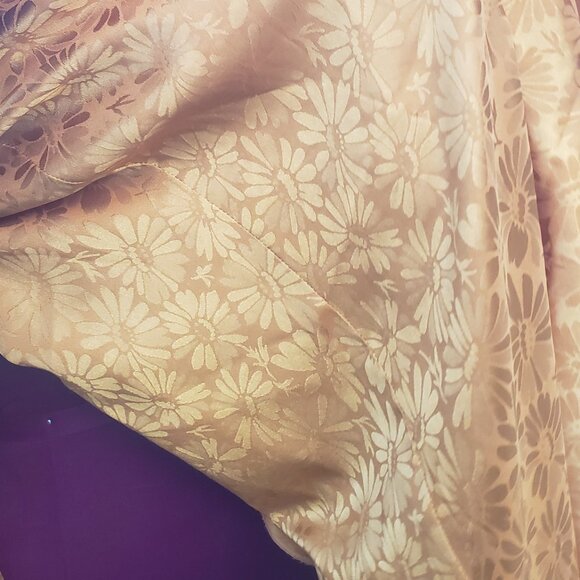 One33 Social Jumpsuit Yellow Orange Satin Floral Crossover Halter Ruffles 6 - Picture 11 of 12